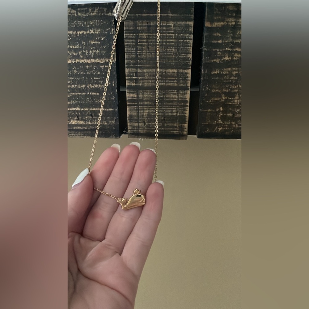 Gold whale necklace